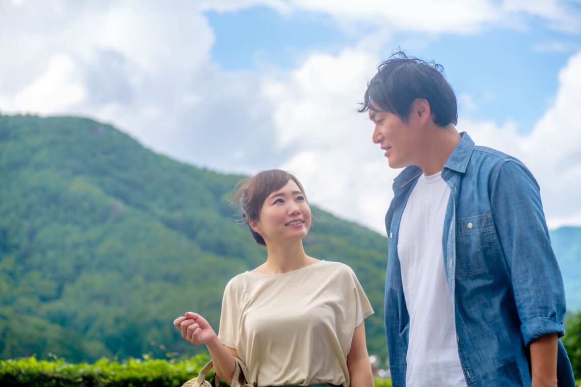 旅行をする男女